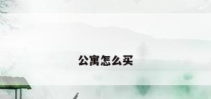 公寓怎么买