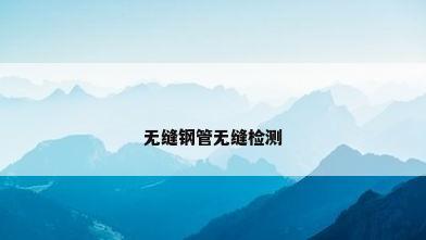 无缝钢管无缝检测