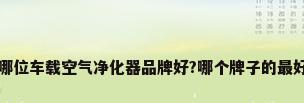 哪位车载空气净化器品牌好?哪个牌子的最好