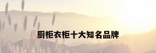 厨柜衣柜十大知名品牌
