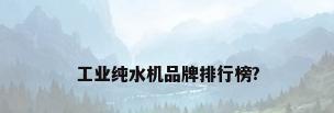 工业纯水机品牌排行榜?