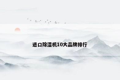 进口除湿机10大品牌排行
