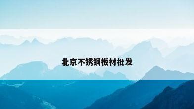 北京不锈钢板材批发