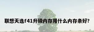 联想天逸f41升级内存用什么内存条好?