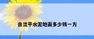 自流平水泥地面多少钱一方