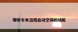 哪些车有远程启动空调的功能