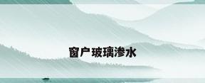 窗户玻璃渗水