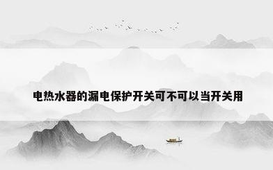 电热水器的漏电保护开关可不可以当开关用