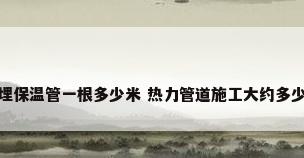 预制直埋保温管一根多少米 热力管道施工大约多少钱一米