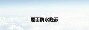 屋面防水隐蔽