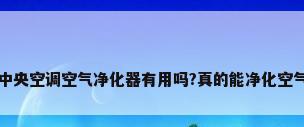 室内安装中央空调空气净化器有用吗?真的能净化空气?有效果?