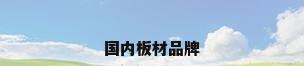 国内板材品牌
