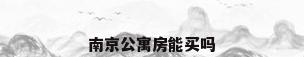 南京公寓房能买吗