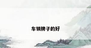车锁牌子的好