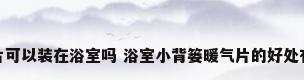 暖气片可以装在浴室吗 浴室小背篓暖气片的好处有哪些