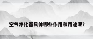 空气净化器具体哪些作用和用途呢?