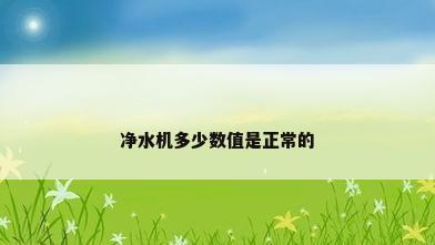 净水机多少数值是正常的