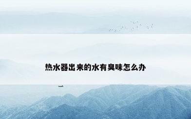 热水器出来的水有臭味怎么办