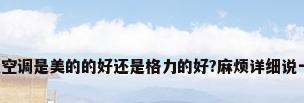 变频空调是美的的好还是格力的好?麻烦详细说一下。