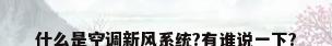 什么是空调新风系统?有谁说一下?
