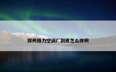 郑州格力空调厂到底怎么样啊