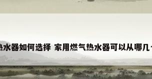 家用燃气热水器如何选择 家用燃气热水器可以从哪几个方面考虑