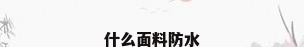 什么面料防水