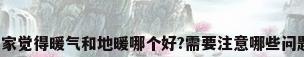 大家觉得暖气和地暖哪个好?需要注意哪些问题?