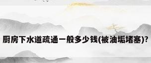 厨房下水道疏通一般多少钱(被油垢堵塞)?