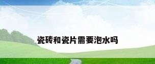 瓷砖和瓷片需要泡水吗