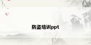 防盗培训ppt