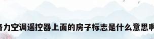 格力空调遥控器上面的房子标志是什么意思啊?