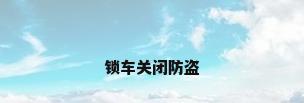 锁车关闭防盗
