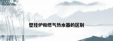 壁挂炉和燃气热水器的区别