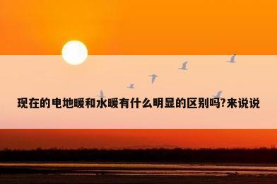 现在的电地暖和水暖有什么明显的区别吗?来说说