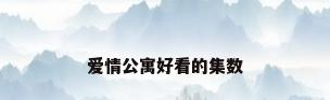 爱情公寓好看的集数