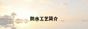 防水工艺简介