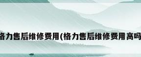格力售后维修费用(格力售后维修费用高吗)