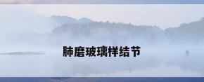 肺磨玻璃样结节