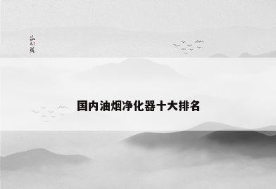 国内油烟净化器十大排名