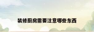 装修厨房需要注意哪些东西