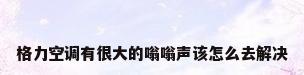 格力空调有很大的嗡嗡声该怎么去解决