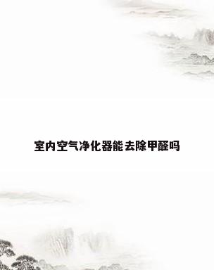 室内空气净化器能去除甲醛吗