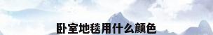 卧室地毯用什么颜色