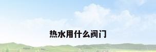 热水用什么阀门