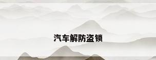 汽车解防盗锁