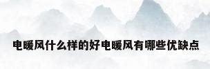 电暖风什么样的好电暖风有哪些优缺点