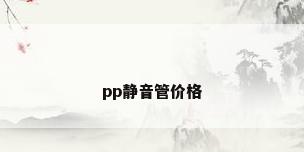 pp静音管价格
