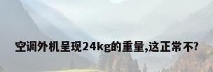 空调外机呈现24kg的重量,这正常不?