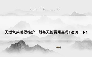天燃气采暖壁挂炉一般每天的费用高吗?谁说一下?